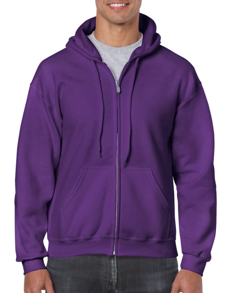 Gildan Heavy Blend Full Zip Hoodie 18600 Purple