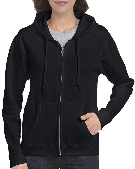Gildan Heavy Blend Ladies Full Zip hoodie 18600FL Black