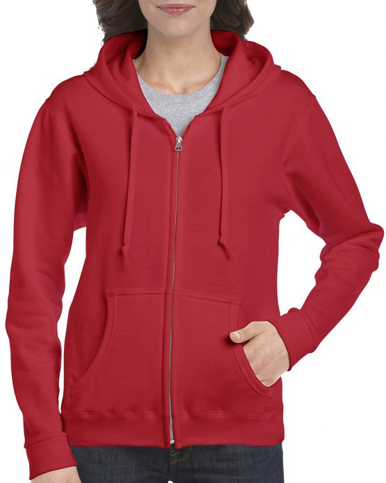 Gildan Heavy Blend Ladies Full Zip hoodie 18600FL Red