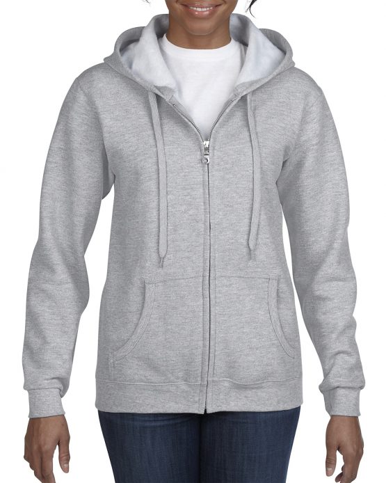 Gildan Heavy Blend Ladies Full Zip hoodie 18600FL Sport Grey